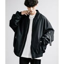 ロッキーモンロー Rocky Monroe MA-1 フライトジャケット ブルゾン メンズ ライトアウター ミリタリー オーバーサイズ バルーンスリーブ 撥水 DEWSPO デュスポ 13695 (ブラック)