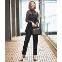 ルイルエブティック RUIRUE BOUTIQUE 【マルチway】タックペプラムビスチェ&スリムテーパードパンツ (ブラック)