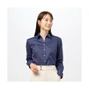 トーキョーシャツ TOKYO SHIRTS スキッパー衿 長袖 形態安定 レディースシャツ (ネイビー)