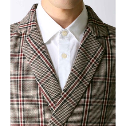 シトリー SITRY 【SITRY】オーバーサイズ T/R ガンクラブチェック ダブルブレスト チェスターコート メンズ コート 春 秋 （ハーフブラウン）