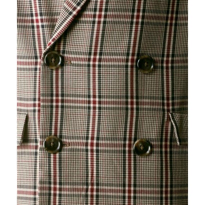 シトリー SITRY 【SITRY】オーバーサイズ T/R ガンクラブチェック ダブルブレスト チェスターコート メンズ コート 春 秋 （ハーフブラウン）