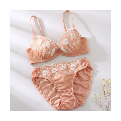 パリーゼ Palissee 【EFカップ】ペタルラフィネ3/4カップブラ&ショーツ【返品不可商品】 (テラコッタ)