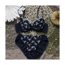パリーゼ Palissee 【EFカップ】プチフルールオーガンジー 3/4カップブラ&ショーツ 【返品不可商品】 (ネイビー)(4)