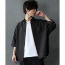 シトリー SITRY 【SITRY】Oversize Drop shoulder Regular collar shirt/オーバーサイズ ドロップショルダー レギュラーカラーシャツ (チャコール)