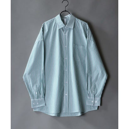 シトリー SITRY 【SITRY】オーバーサイズ ドロップショルダー ブロード シャツ メンズ 長袖シャツ おしゃれ きれいめ （グリーン系その他）