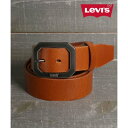 マルカワ MARUKAWA 【Levi's/リーバイス】40mm 本革 バットウイングロゴ スクエアレザーベルト メンズ ベルト レザー (ブラウン)
