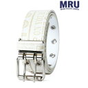 マルカワ MARUKAWA 【別注】【MRU】エムアールユー 英字 ダブルピンハトメクラフトベルト サイズ調節・バックル交換可能 合皮 (ホワイト)