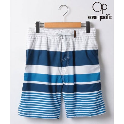 マルカワ MARUKAWA 【Ocean Pacific】オーシャンパシフィック パネル ボーダー サーフトランクス インナー付き 水着 海水パンツ【返品不可商品】 (ブルー)