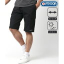 マルカワ MARUKAWA 【OUTDOOR】アウトドア ストレッチカーゴショーツ メンズ ショートパンツ ハーフパンツ 夏 UVカット ストレッチ 短パン (ブラック)
