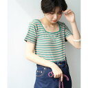 エヌエフ n.f. テレコリブTシャツ (グリーン系)