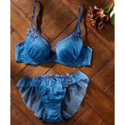 ユナウ YU'NOW モテ谷間の大人sweetブラ＆ショーツ 【返品不可商品】 （ネイビー）