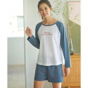 ユナウ YU'NOW ラグランスリーブTシャツ&ショートパンツセット (ネイビー系)