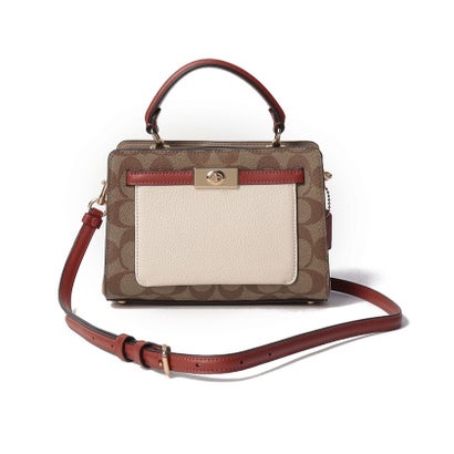 コーチ COACH COACH コーチ C8318 手提げ2WAYショルダー PVCシグネチャー （ベージュ/ピンク）