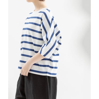 ノップドゥノッド nop de nod ClocheUSコットン5分袖Tシャツ (ブルー) ノップドゥノッド nop de nod ClocheUSコットン5分袖Tシャツ (ブルー)