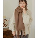 バブ Bab 起毛フェイクウールマフラー (BROWN)