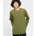 トミージーンズ TOMMY JEANS フラッグロゴロングスリーブTシャツ (カーキ)