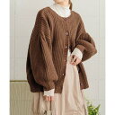 バブ Bab 2WAYボリュームニットカーディガン (BROWN)