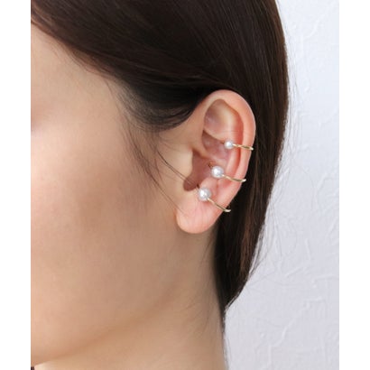 スリーフォータイム Three Four Time パール3連イヤーカフ (ゴールド)