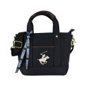 ビバリーヒルズポロクラブ BEVERLY HILLS POLO CLUB 【BEVERLY HILLS POLO CLUB】キャンバストートバッグXS(ショルダーストラップ付) (ブラック)(4)