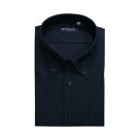 トーキョーシャツ TOKYO SHIRTS 【大きいサイズ】 ボタンダウン 半袖 形態安定 ニットシャツ (ネイビー)