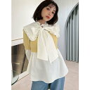 エイミーイストワール eimy istoire フリルカラーシャツセットショートニットプルオーバー (YELLOW)