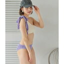 シードレス SEA DRESS uneuneワンショルダーリボンビキニ/水着【返品不可商品】 (アイボリー/ラベンダー)