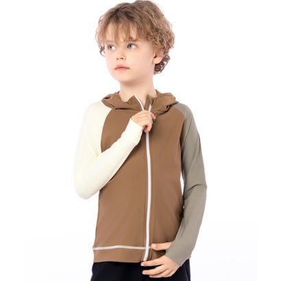 テディショップ Teddyshop キッズ フード付きフロントジップ長袖ラッシュガード （...