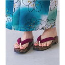 ティティベイト titivate 浴衣下駄/鼻緒市松柄 (ワイン)