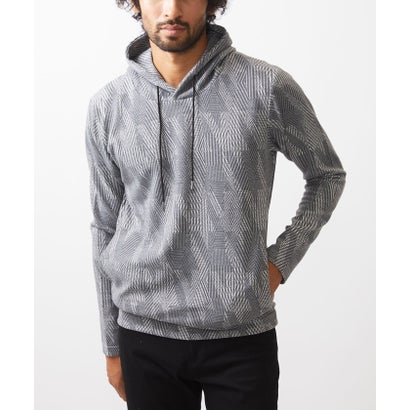 エムケーミッシェルクラン オム MK MICHEL KLEIN HOMME プルパーカー/ジオメトリックフクレジャガード (ダークグレー)
