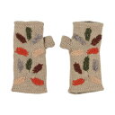 カンカン KANKAN フェザー刺繍ハンドウォーマー (ベージュ)