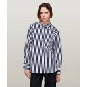 トミー ヒルフィガー TOMMY HILFIGER バンカーストライプコットンシャツ (ネイビー)