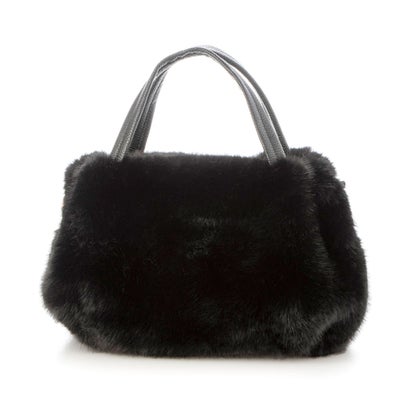 ベスジョーヤ VESGIOIA フェイクファーラウンドミニトートBAG （BK）