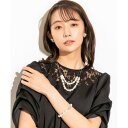 フォルムフォルマ form forma キラキラビジュー×パール ネックレス/結婚式/パーティー/お呼ばれ/クルージング/演奏会 (シルバー)
