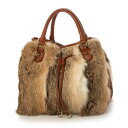 ベスジョーヤ VESGIOIA ラビットファーBAG (キャメルブラウン)