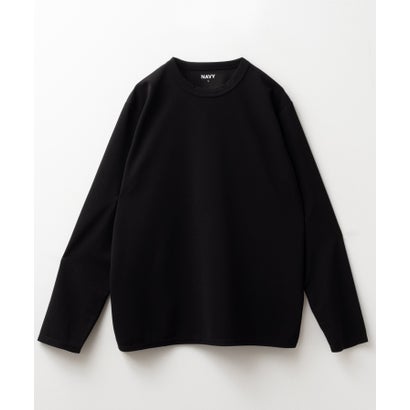 マックハウス Mac-House NAVY ネイビー ジョーゼット長袖Tシャツ QMH/03947FW （ブラック）