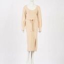 セゾンドパピヨン SAISON DE PAPILLON サイドスリットIラインニットワンピース