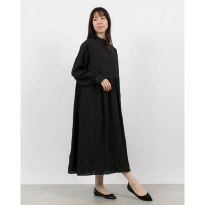 セゾンドパピヨン SAISON DE PAPILLON ワッシャー素材スモックワンピース