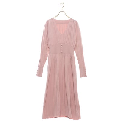 セゾンドパピヨン SAISON DE PAPILLON ハイウエスト切り替えプリーツニットワンピース