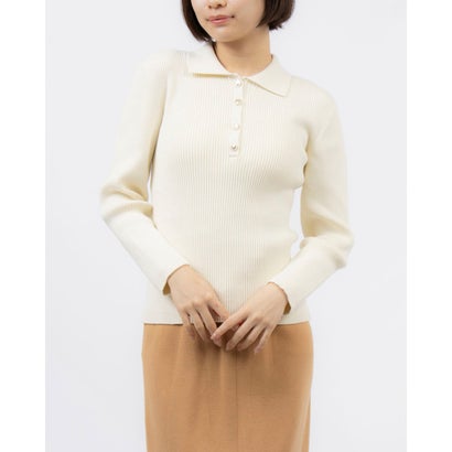 リナシメント RINASCIMENTO リブポロニットトップス （Panna Bianco）