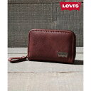マルカワ MARUKAWA 【Levi's/リーバイス】財布 メタル レザー 小銭入れ コインケース さいふ サイフ 合成皮革 ラウンドファスナー コンパクト シンプル (ダークブラウン)