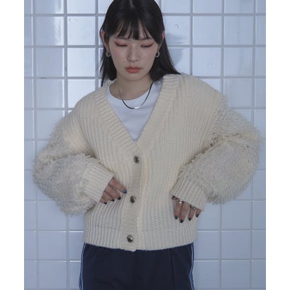 ミエット miette ループ編みニットカーディガン (アイボリー)