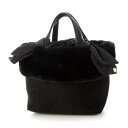 カシュカシュ cache cache エコファーコンビリボントートバッグ (BK)