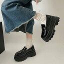 シューズインクローゼット Shoes in Closet -シュークロ- 厚底トリプルソール ボリューム コインローファー 6318 (ブラック/エナメル)