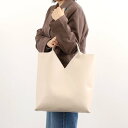 クーコ COOCO フェイクレザー斜め切替トートバッグ/A4対応 (オフホワイト)