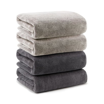 リバランス REBALANCE Mofuwa マイクロファイバー バスタオル 4枚セット タオルセット 110 x 50 ギフト まとめ買い (カラーミックス3...