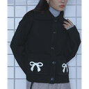 ミエット miette リボンポケットニットカーディガン (ブラック)(4)