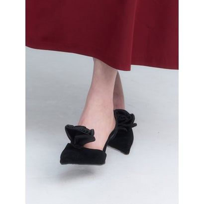 エイミーイストワール EIMY ISTOIRE フラワーモチーフスリングバックパンプス （BLACK）