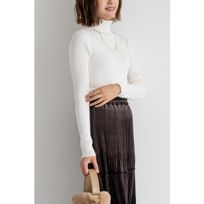 エムドゥ M.deux ベーシックタートルネックニット （オフホワイト）