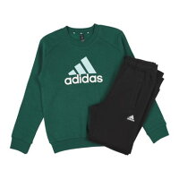 アディダス adidas ジュニア スウェット上下セット エッセンシャルズ ビッグロゴ フリース ジョガーセット キッズ IX9519 (Top:カレッジグリーン Bottom:ブラック)