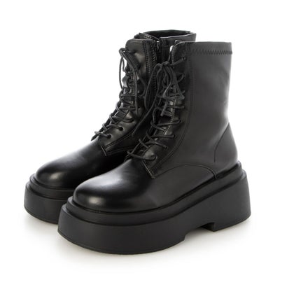 アタガール attagirl ボリュームソールレースアップブーツ （ブラックスムース）